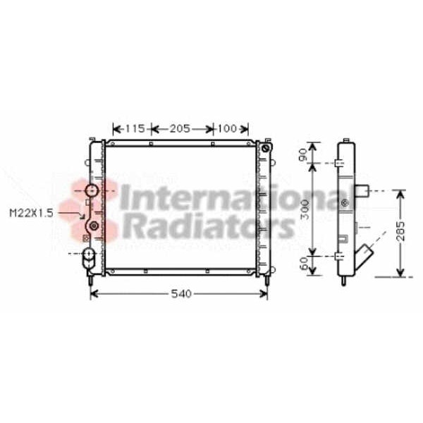 Слика на Воден радиатор (ладник) VAN WEZEL 43002215 за Renault Kangoo Express (FC0-1) D 65 1.9 (FC0E, FC02, FC0J, FC0N) - 64 коњи дизел