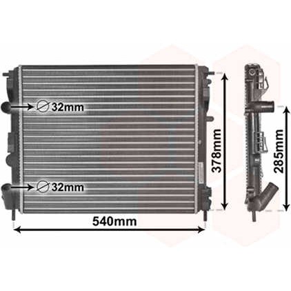 Слика на Воден радиатор (ладник) VAN WEZEL 43002269 за Renault Symbol (LB0-1-2) 1.6 16V - 107 коњи бензин