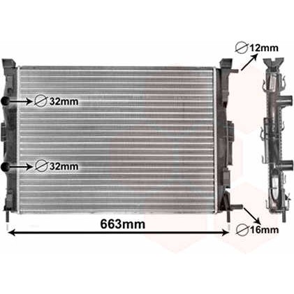 Слика на Воден радиатор (ладник) VAN WEZEL 43002307 за Renault Megane 2 Grandtour 2.0 - 135 коњи бензин