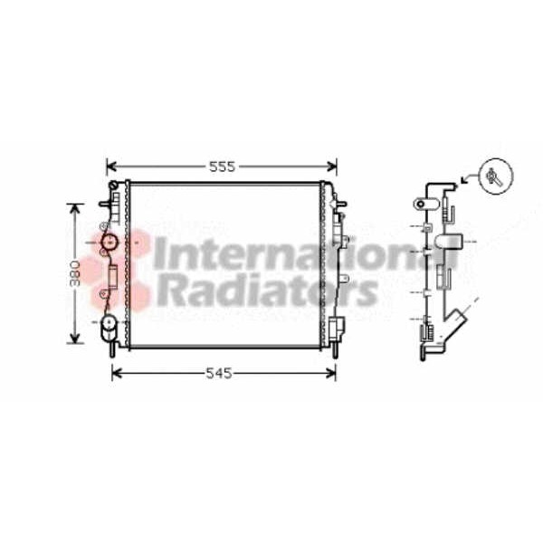 Слика на Воден радиатор (ладник) VAN WEZEL 43002325 за Nissan Kubistar Box 1.5 dCi - 61 коњи дизел