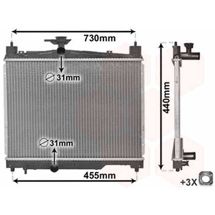 Слика на Воден радиатор (ладник) VAN WEZEL 53002251 за Toyota Echo (P1) 1.0 16V (SCP10_) - 68 коњи бензин