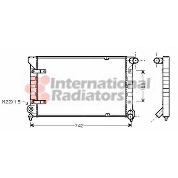 Слика на Воден радиатор (ладник) VAN WEZEL 58002042 за VW Scirocco (53B) 1.8 16V - 139 коњи бензин