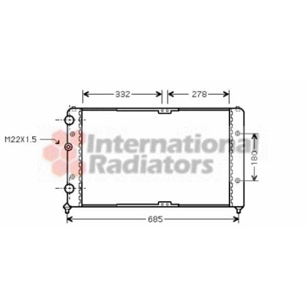 Слика на Воден радиатор (ладник) VAN WEZEL 58002191 за VW Caddy 2 Box (9K9A) 1.9 SDI - 64 коњи дизел