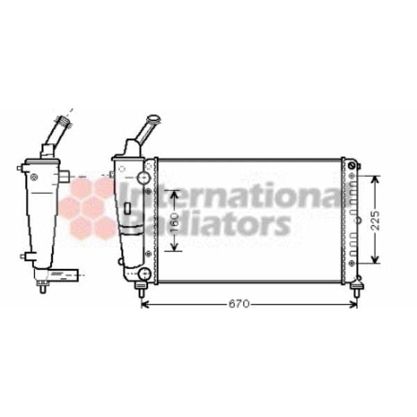 Слика на Воден радиатор (ладник) VAN WEZEL 73002081 за Lancia Y (840A) 1.2 (840AA, 840AF1A) - 60 коњи бензин