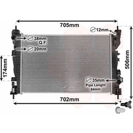 Слика на Воден радиатор (ладник) VAN WEZEL IR PLUS 01002120