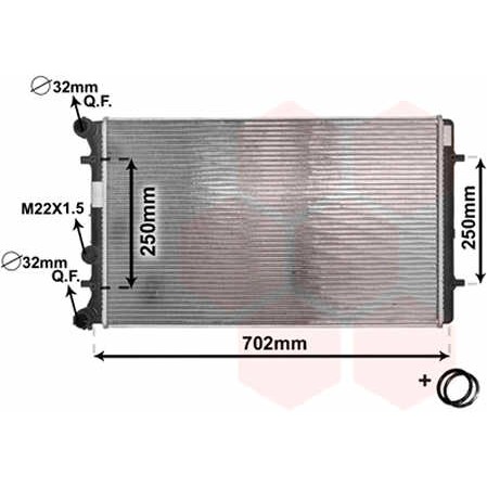 Слика на Воден радиатор (ладник) VAN WEZEL IR PLUS 03002129 за VW Jetta 4 (1J2) 1.9 SDI - 68 коњи дизел