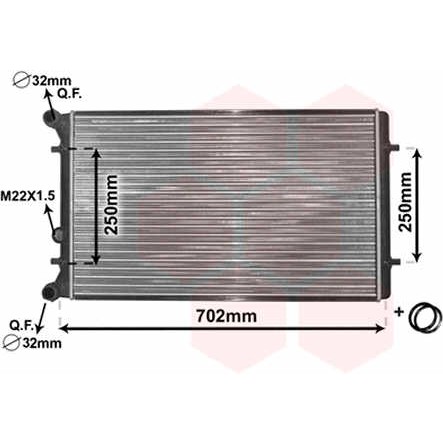 Слика на Воден радиатор (ладник) VAN WEZEL IR PLUS 03002155 за VW Jetta 4 (1J2) 1.8 T - 150 коњи бензин