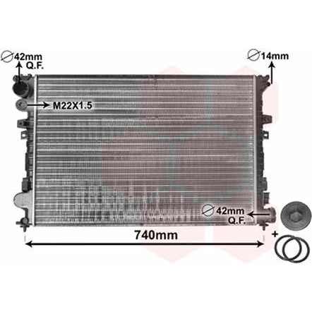 Слика на Воден радиатор (ладник) VAN WEZEL IR PLUS 09002089 за Lancia Zeta (220) 2.0 JTD - 109 коњи дизел