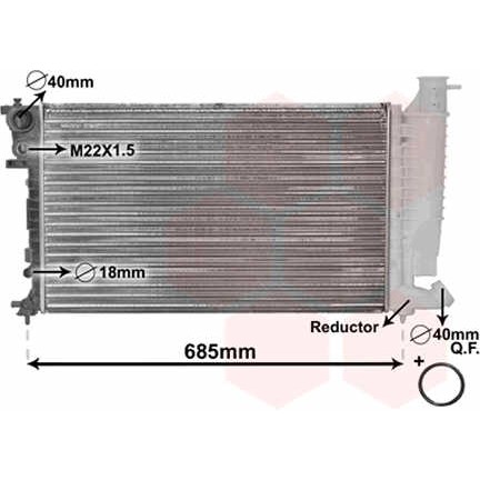 Слика на Воден радиатор (ладник) VAN WEZEL IR PLUS 09002136