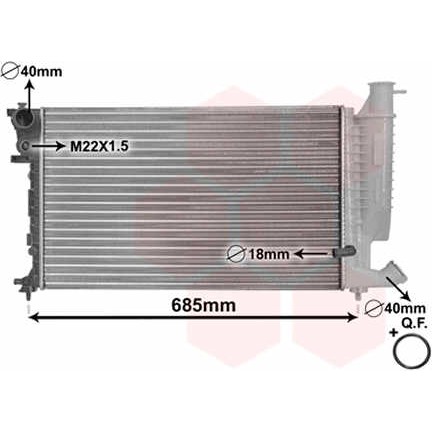 Слика на Воден радиатор (ладник) VAN WEZEL IR PLUS 09002170