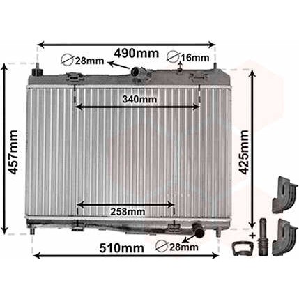 Слика на Воден радиатор (ладник) VAN WEZEL IR PLUS 18002440 за Ford Fiesta 6 1.25 - 60 коњи бензин