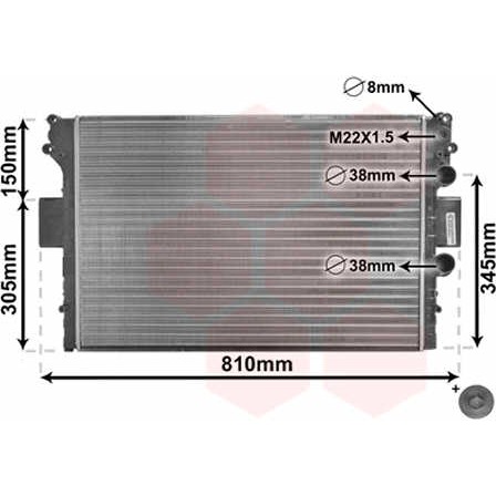 Слика на Воден радиатор (ладник) VAN WEZEL IR PLUS 28002049 за камион Iveco Daily 2 Bus Box 35 S 9 V,35 C 9 V - 84 коњи дизел