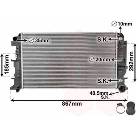 Слика на Воден радиатор (ладник) VAN WEZEL IR PLUS 30002403 за Mercedes Sprinter 3-t Platform (906) 218 CDI (906.111, 906.113, 906.211, 906.213) - 184 коњи дизел