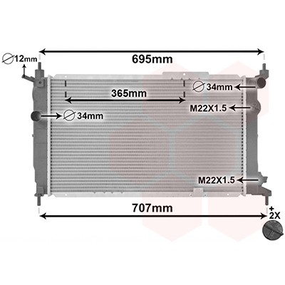 Слика на Воден радиатор (ладник) VAN WEZEL IR PLUS 37002091 за Opel Astra F 1.4 - 75 коњи бензин