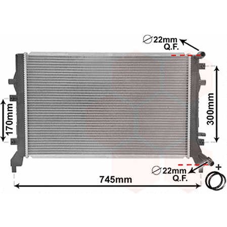 Слика на Воден радиатор (ладник) VAN WEZEL IR PLUS 58002295 за Skoda Laura (1Z3) 1.2 TSI - 105 коњи бензин