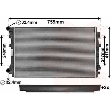 Слика на Воден радиатор (ладник) VAN WEZEL IR PLUS 58012338 за Audi A3 (8V1) 1.4 TFSI - 150 коњи бензин