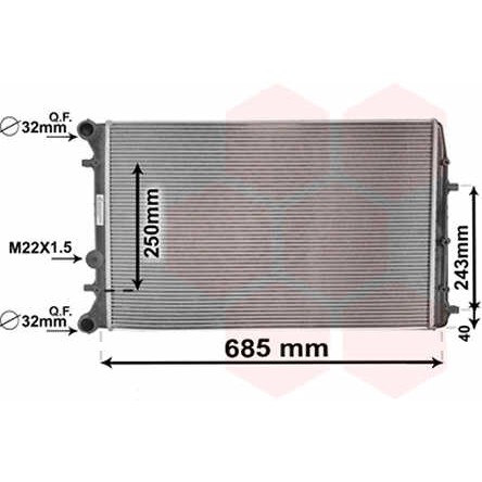 Слика на Воден радиатор (ладник) VAN WEZEL IR PLUS 76002008