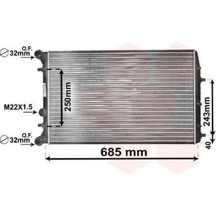 Слика на Воден радиатор (ладник) VAN WEZEL IR PLUS 76002010