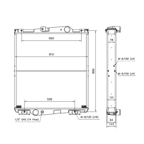 Слика на Воден радиатор (ладник) WILMINK GROUP WG1721339 за камион Volvo F 12/320 - 320 коњи дизел