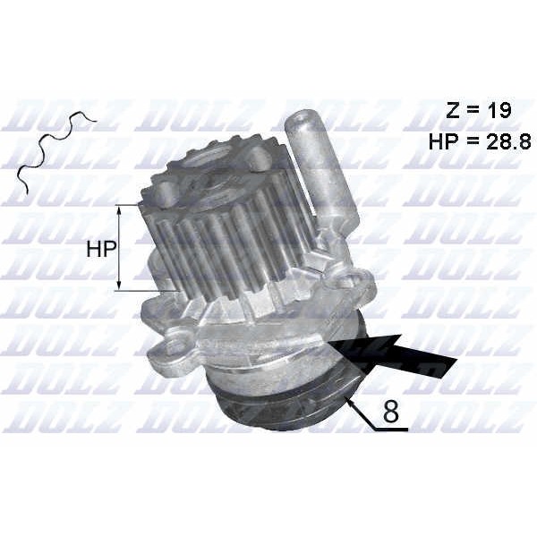 Слика на Водна пумпа DOLZ A224 за VW Golf Plus (5M1,521) 1.6 TDI - 105 коњи дизел