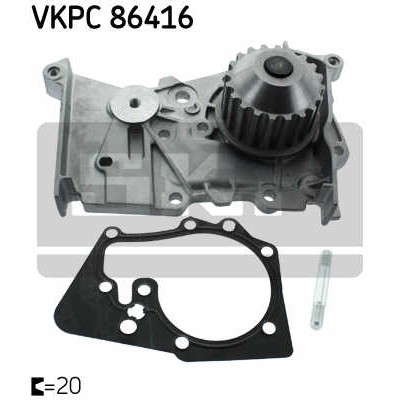 Слика на Водна пумпа SKF VKPC 86416 за Renault Clio 2 1.6 Flex - 110 коњи Бензин/Етанол