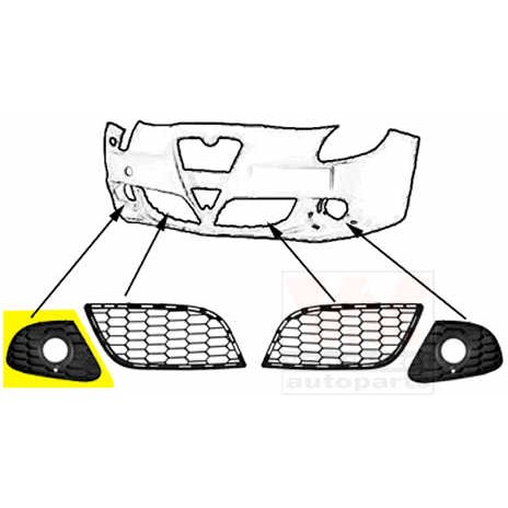 Слика на воздушна решетка, браник VAN WEZEL 0113594 за Alfa Romeo Giulietta (940) 1.8 TBi - 235 коњи бензин