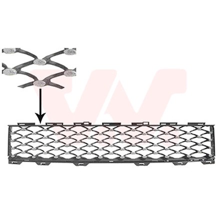 Слика на воздушна решетка, браник VAN WEZEL 1614599 за Fiat 500 1.3 D Multijet - 95 коњи дизел