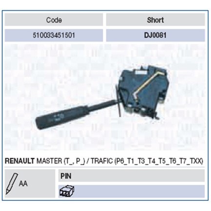 Слика на Волански лост MAGNETI MARELLI 510033451501 за Renault Master Bus (T) 2.0 - 82 коњи бензин