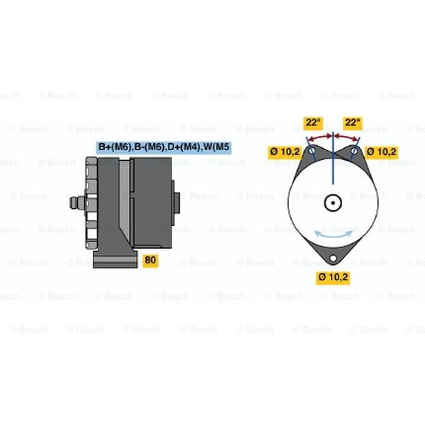 Слика на Генератор BOSCH 0 120 488 232 за камион DAF F 2800 FT 2800 DKS - 310 коњи дизел