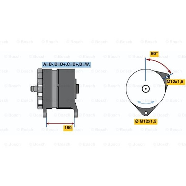 Слика на Генератор BOSCH 0 120 689 504 за камион MAN SD SD 200 - 192 коњи дизел