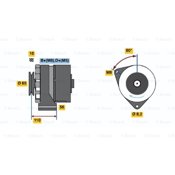 Слика на Генератор BOSCH 0 986 034 230 за VW Scirocco (53B) 1.6 - 110 коњи бензин