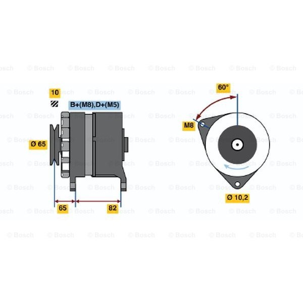 Слика на Генератор BOSCH 0 986 036 660 за Audi 90 Coupe (89, 8B) 2.2 quattro - 136 коњи бензин