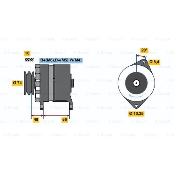 Слика на Генератор BOSCH 0 986 037 221 за камион Renault C 1982 CBH 280.34 - 283 коњи дизел