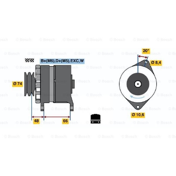 Слика на Генератор BOSCH 0 986 037 241 за камион Renault C 1982 CBH 280.34 - 283 коњи дизел