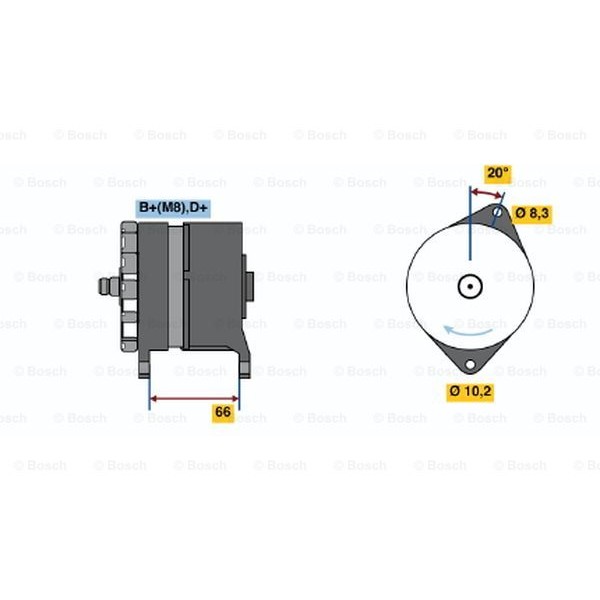 Слика на Генератор BOSCH 0 986 038 351 за камион Renault C 1982 CLM 385.19/T - 385 коњи дизел