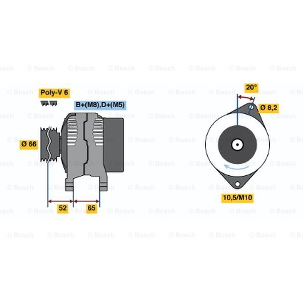 Слика на Генератор BOSCH 0 986 038 740 за Peugeot Ranch Box (5) 1.8 D - 58 коњи дизел