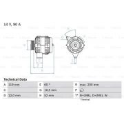 Слика 1 на Генератор BOSCH 0 986 039 660