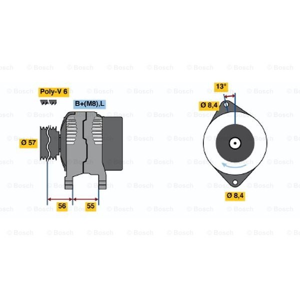 Слика на Генератор BOSCH 0 986 040 370 за Volvo 850 (LS) 2.0 Turbo - 179 коњи бензин