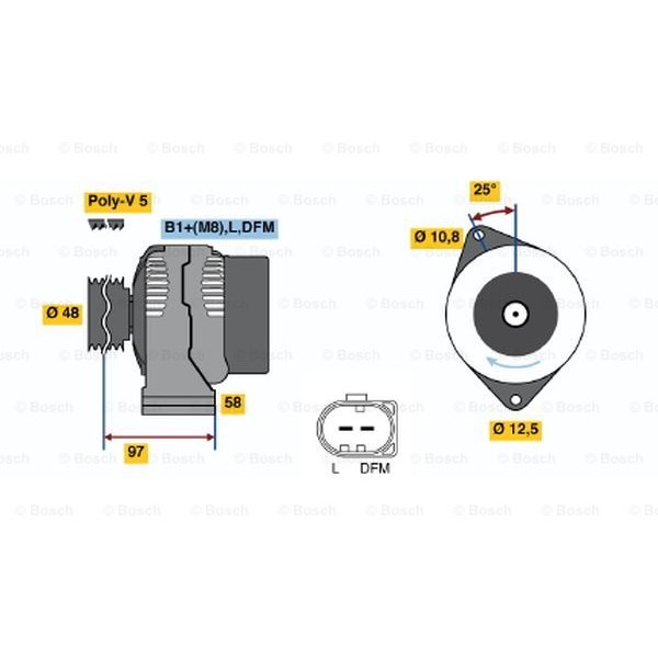 Слика на Генератор BOSCH 0 986 042 470 за Rover 25 (RF) 1.8 16V - 116 коњи бензин