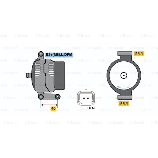 Слика на Генератор BOSCH 0 986 042 770 за Renault Kangoo Rapid (FC0-1) 1.6 16V 4x4 (FC0L, FC0P, FC0S) - 95 коњи бензин