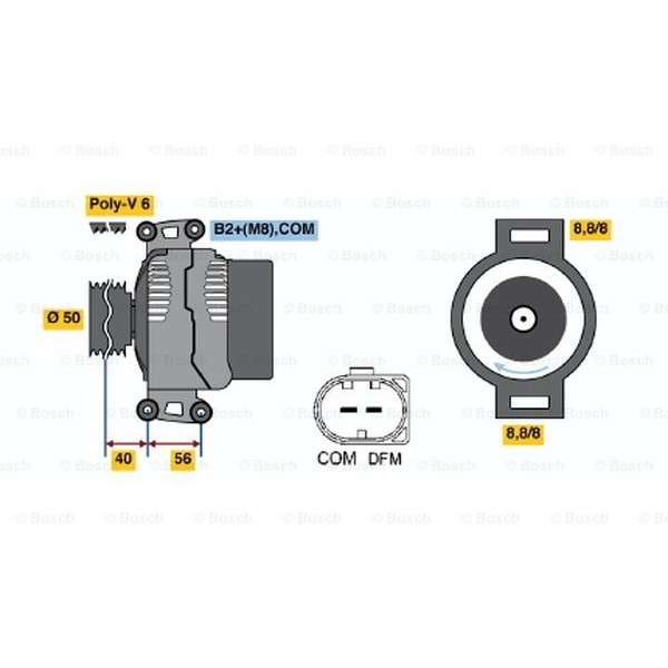 Слика на Генератор BOSCH 0 986 047 150 за Mercedes Viano (w639) 3.5 - 258 коњи бензин