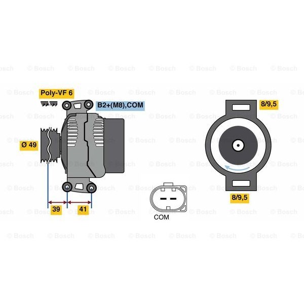 Слика на Генератор BOSCH 0 986 048 350 за BMW 3 Touring E91 323 i - 177 коњи бензин