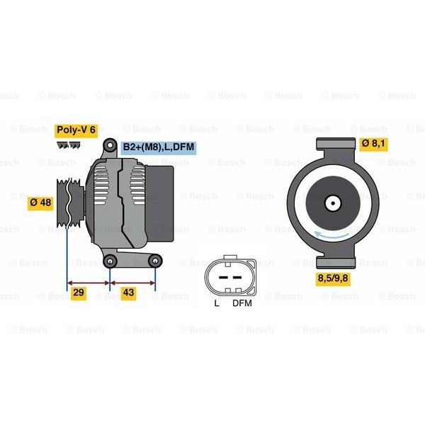 Слика на Генератор BOSCH 0 986 048 750 за Mini Convertible (R52) Cooper - 116 коњи бензин