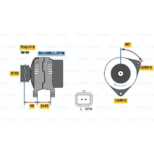 Слика на Генератор BOSCH 0 986 049 091 за  Citroen Berlingo BOX 1.6 - 109 коњи бензин