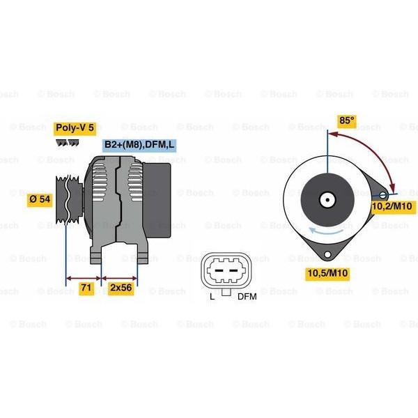 Слика на Генератор BOSCH 0 986 049 990 за Opel Vectra C 1.6 - 105 коњи бензин