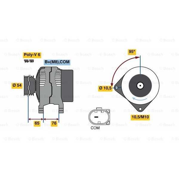 Слика на Генератор BOSCH 0 986 080 580 за BMW 3 Touring E91 325 d - 204 коњи дизел