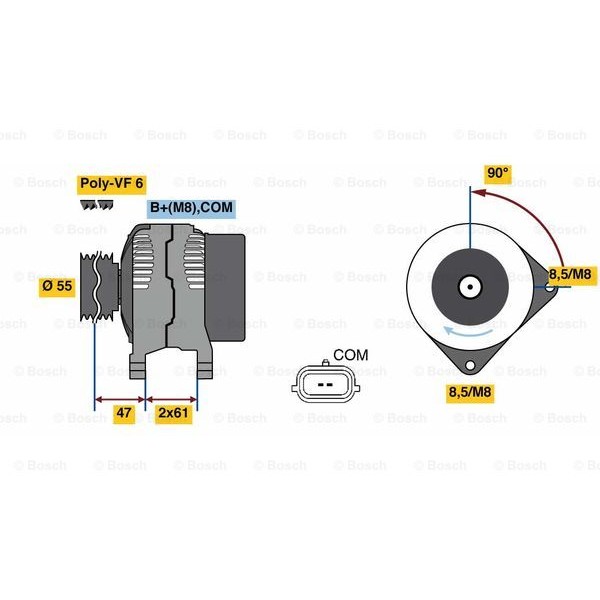 Слика на Генератор BOSCH 0 986 080 710 за Renault Megane 2 Saloon 1.5 dCi - 101 коњи дизел