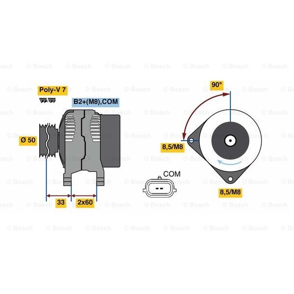 Слика на Генератор BOSCH 0 986 081 100 за Renault Scenic 2 (JM0-1) 1.9 D - 116 коњи дизел