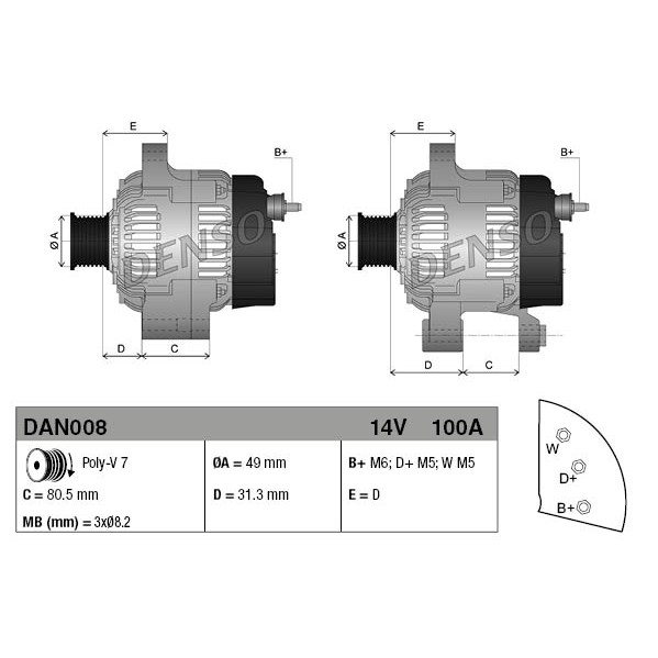 Слика на Генератор DENSO DAN008