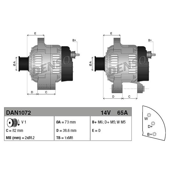 Слика на Генератор DENSO DAN1072